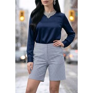 🔹️Jones New York Blue & White Seersucker Shorts Size 16